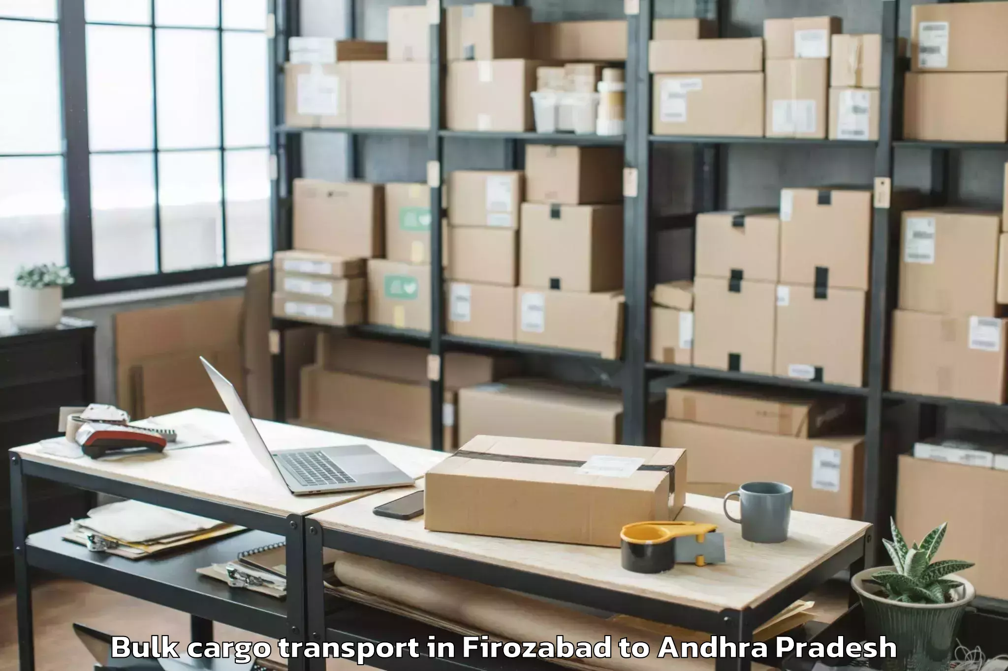 Professional Firozabad to Peda Araveedu Bulk Cargo Transport